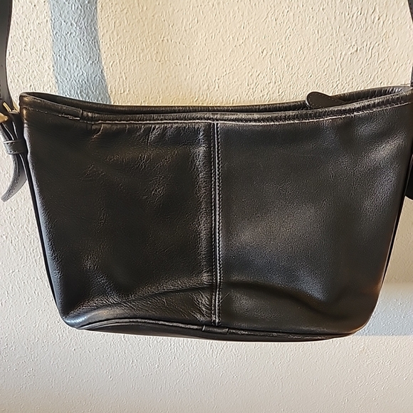 COACH 4143 Vintage WORTH 90s Crossbody Black Leather Shoulder Purse Bag USA - Picture 9 of 14